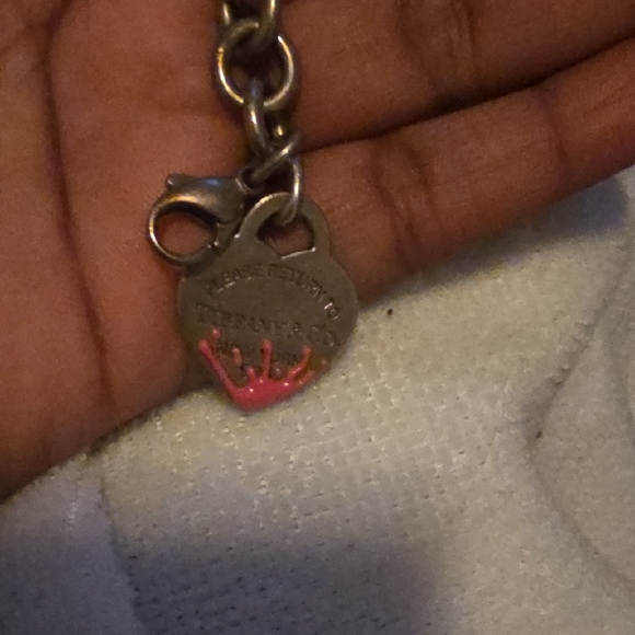 Tiffany & Co. Jewelry - Tiffany & Co. Silver Bracelet with Pink Accents